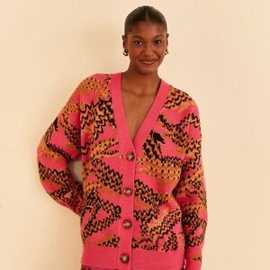 Farm Rio Croc knit cardigan XXS